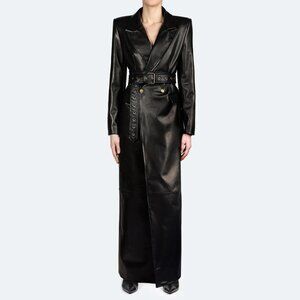 $2500 By the Namesake 60.5'' Floor Length Calf Leather Coat US4